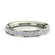 Demi-alliance 18 diamants princesses 0.70 carat or blanc Laura