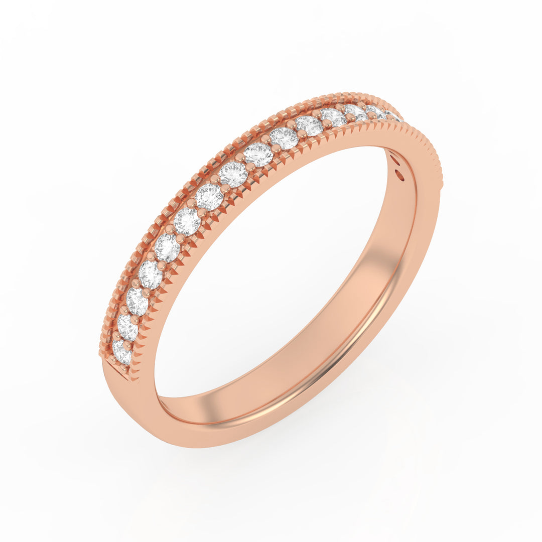 Demi-alliance 18 diamants ronds 0.25 carat or rose 14 carats Apollonia