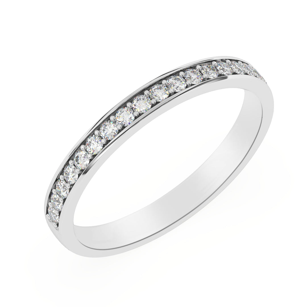 Demi-alliance 19 diamants naturels ronds 0.25 carat or blanc 14 carats Carmina