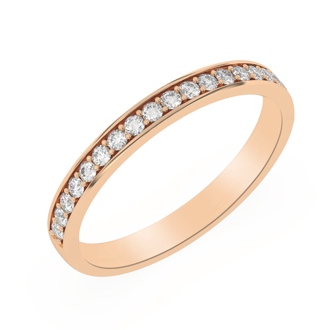 Demi-alliance 19 diamants naturels ronds 0.25 carat or rose 14 carats Carmina