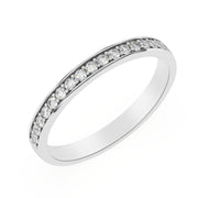 Demi-alliance 19 diamants ronds 0.25 carat or blanc 14 carats Carmina