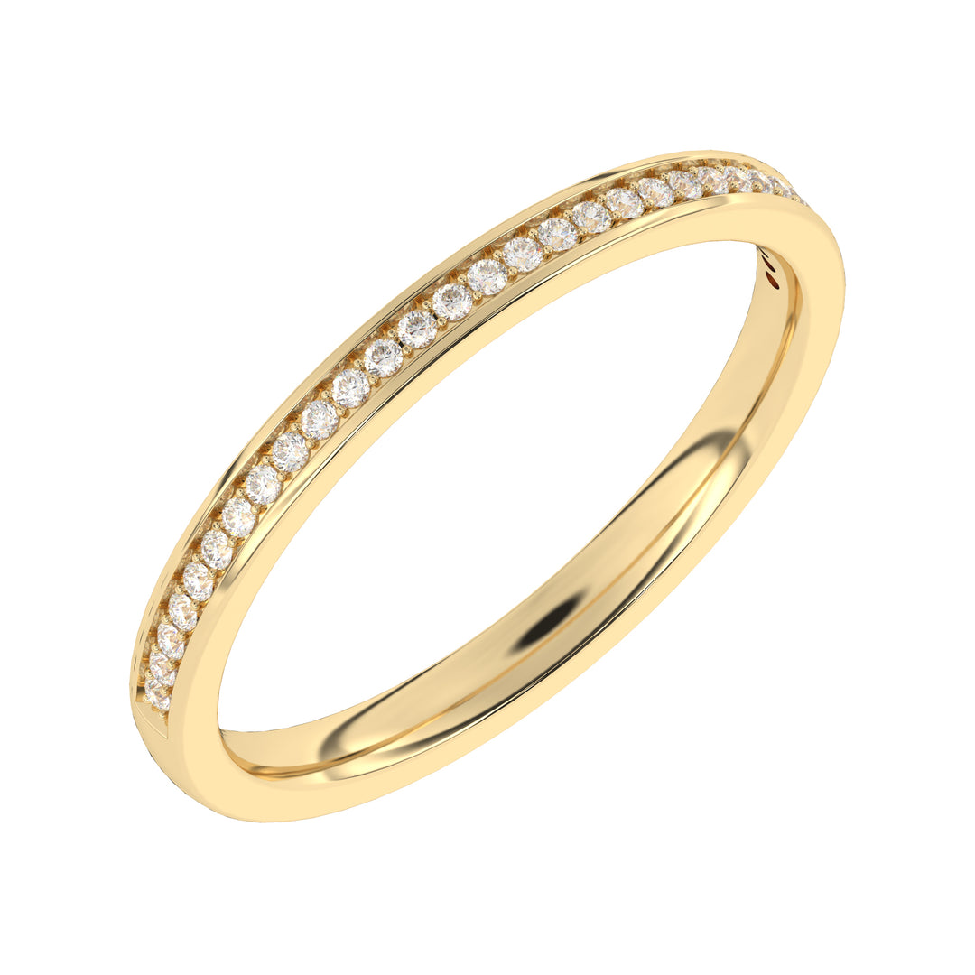 Demi-alliance 29 diamants naturels ronds 0.12 carat or jaune 14 carats Carmina