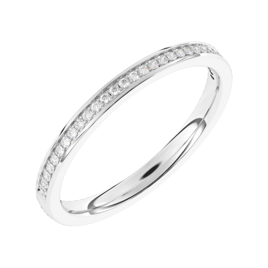 Demi-alliance 29 diamants ronds 0.12 carat or blanc 14 carats Carmina