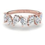 Load image into Gallery viewer, Demi-alliance 7 diamants naturels poires 1.40 carat or rose Aline