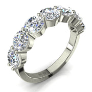 Demi-alliance 7 diamants naturels ronds 1.75 carat or blanc Daniela