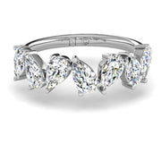 Demi-alliance 7 diamants poires 1.40 carat or blanc Aline