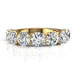 Load image into Gallery viewer, Demi-alliance 7 diamants ronds 1.75 carat or jaune Daniela
