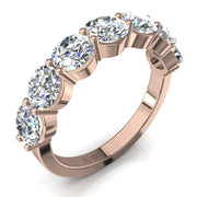 Demi-alliance 7 diamants synthétiques ronds 1.75 carat or rose Daniela