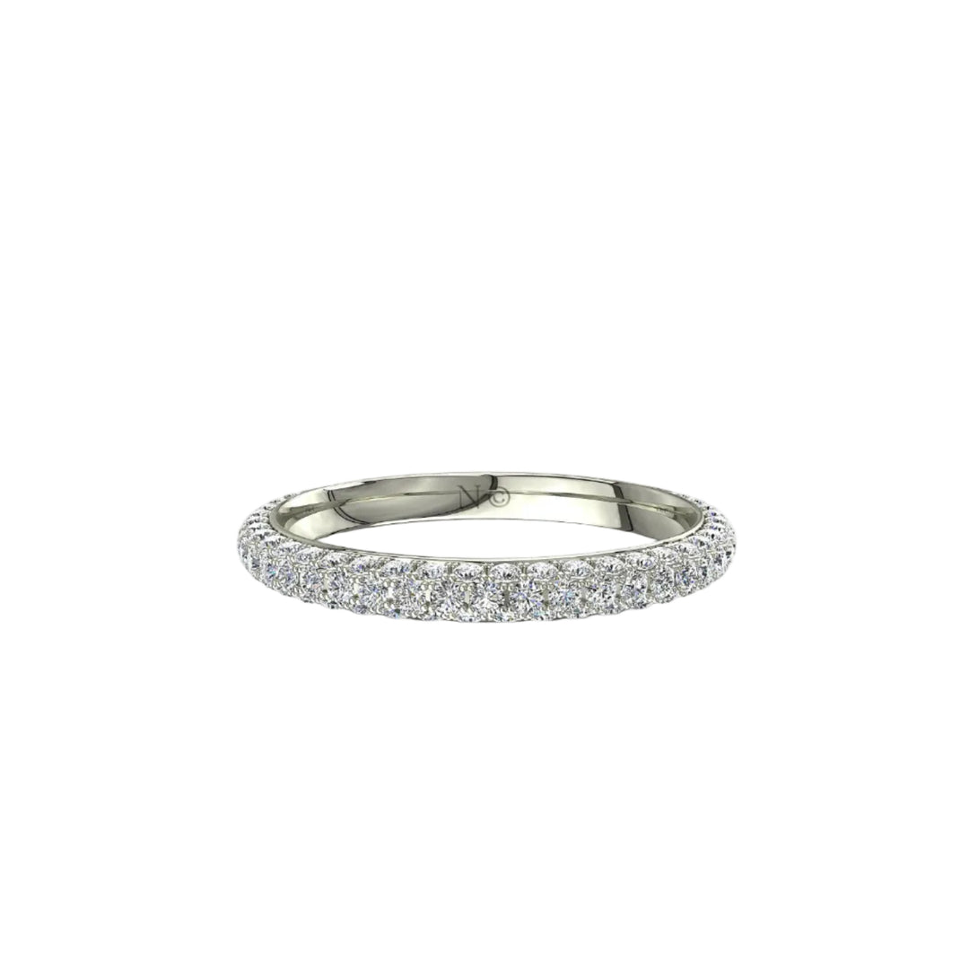 Demi-alliance 75 diamants naturels ronds 0.75 carat or blanc Simona
