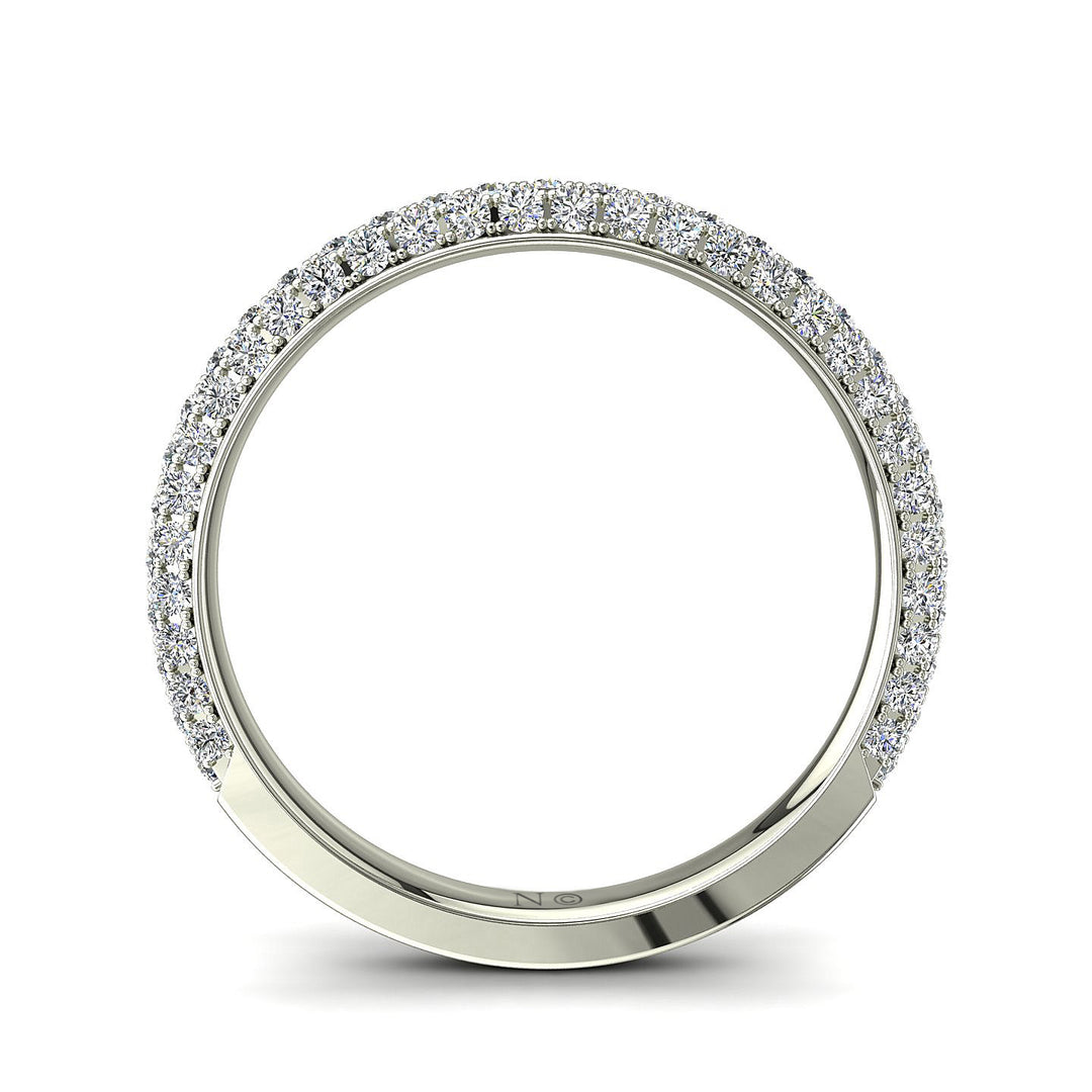 Demi-alliance 75 diamants synthétiques ronds 0.75 carat or blanc Simona