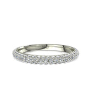 Demi-alliance 75 diamants synthétiques ronds 0.75 carat or blanc Simona