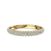 Demi-alliance 75 diamants synthétiques ronds 0.75 carat or jaune Simona