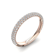 Demi-alliance 75 diamants synthétiques ronds 0.75 carat or rose Simona