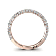 Demi-alliance 75 diamants synthétiques ronds 0.75 carat or rose Simona