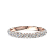 Demi-alliance 75 diamants synthétiques ronds 0.75 carat or rose Simona