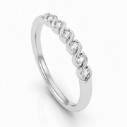 Demi-alliance 9 diamants naturels ronds 0.13 carat or blanc 14 carats Célia
