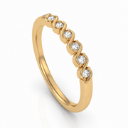 Demi-alliance 9 diamants naturels ronds 0.13 carat or jaune 14 carats Célia