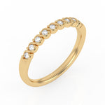 Charger l&#39;image dans la visionneuse de la galerie, Demi-alliance 9 diamants naturels ronds 0.13 carat or jaune 14 carats Célia
