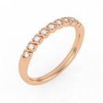 Charger l&#39;image dans la visionneuse de la galerie, Demi-alliance 9 diamants naturels ronds 0.13 carat or rose 14 carats Célia
