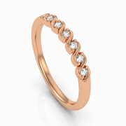 Demi-alliance 9 diamants naturels ronds 0.13 carat or rose 14 carats Célia