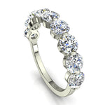 Charger l'image dans la visionneuse de la galerie, Demi-alliance 9 diamants naturels ronds 1.60 carat or blanc Martina
