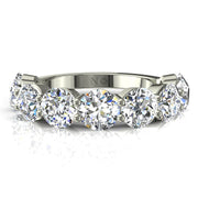 Demi-alliance 9 diamants naturels ronds 1.80 carat or blanc Daniela