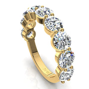 Demi-alliance 9 diamants naturels ronds 1.80 carat or jaune Daniela
