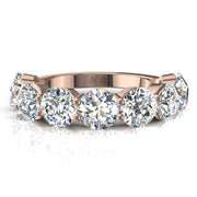 Demi-alliance 9 diamants naturels ronds 1.80 carat or rose Daniela