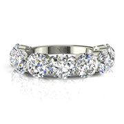 Demi-alliance 9 diamants naturels ronds 4.50 carats or blanc Daniela