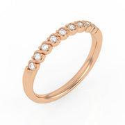 Demi-alliance 9 diamants ronds 0.13 carat or rose 14 carats Célia