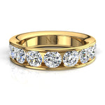 Load image into Gallery viewer, Demi-alliance 9 diamants ronds 1.60 carat or jaune Antonia
