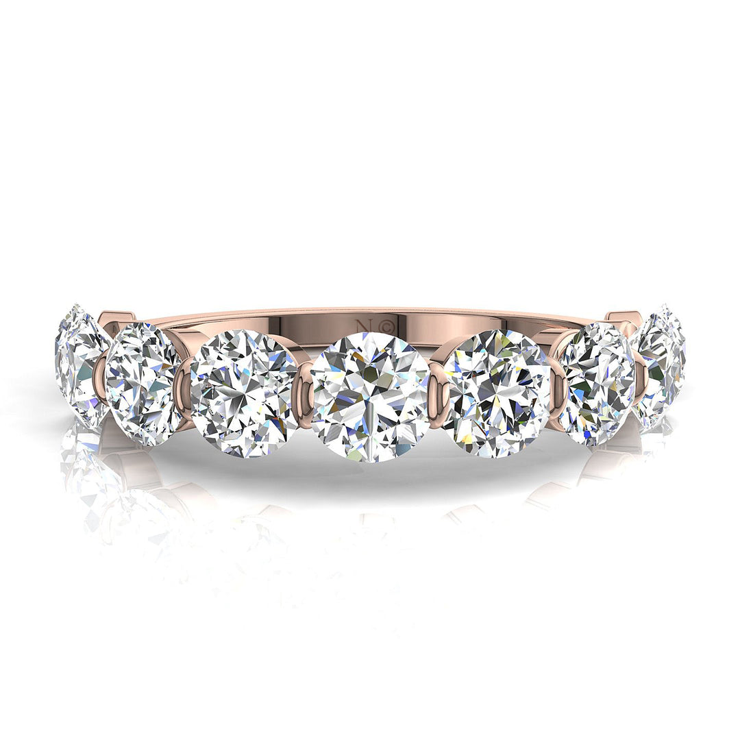 Demi-alliance 9 diamants ronds 1.60 carat or rose Martina