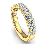 Load image into Gallery viewer, Demi-alliance 9 diamants ronds 1.80 carat or jaune Gabriela
