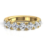 Load image into Gallery viewer, Demi-alliance 9 diamants ronds 1.80 carat or jaune Gabriela
