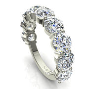Demi-alliance 9 diamants ronds 4.50 carats or blanc Daniela