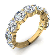 Demi-alliance 9 diamants ronds 4.50 carats or jaune Daniela