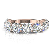 Demi-alliance 9 diamants ronds 4.50 carats or rose Daniela
