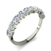 Demi-alliance 9 diamants synthétiques ronds 1.20 carat or blanc Daniela