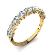 Demi-alliance 9 diamants synthétiques ronds 1.20 carat or jaune Daniela