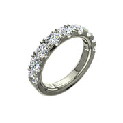 Demi-alliance 9 diamants synthétiques ronds 1.80 carat or blanc Gabriela