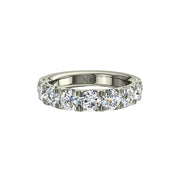 Demi-alliance 9 diamants synthétiques ronds 1.80 carat or blanc Gabriela