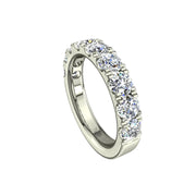 Demi-alliance 9 diamants synthétiques ronds 1.80 carat or blanc Gabriela