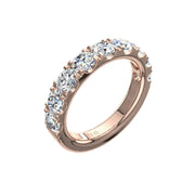 Demi-alliance 9 diamants synthétiques ronds 1.80 carat or rose Gabriela