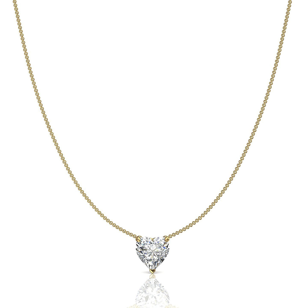 Pendentif diamant coeur 0.60 carat or jaune Ely