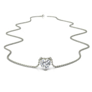 Pendentif diamant coeur 2.50 carats or blanc Ely