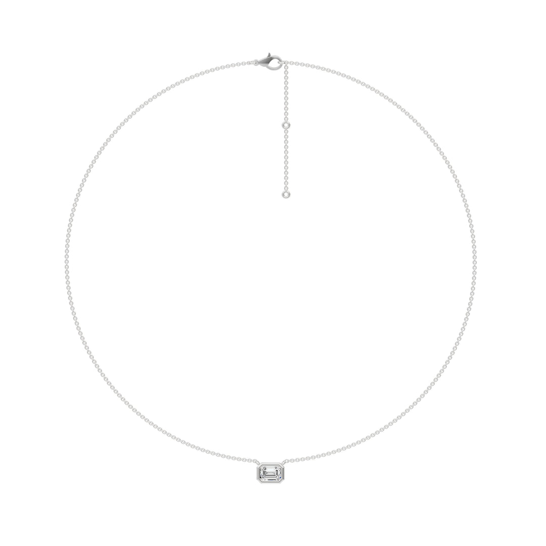 Pendentif diamant Émeraude 0.50 carat or blanc Cornelia