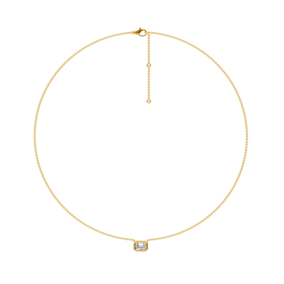 Pendentif diamant Émeraude 0.50 carat or jaune Cornelia