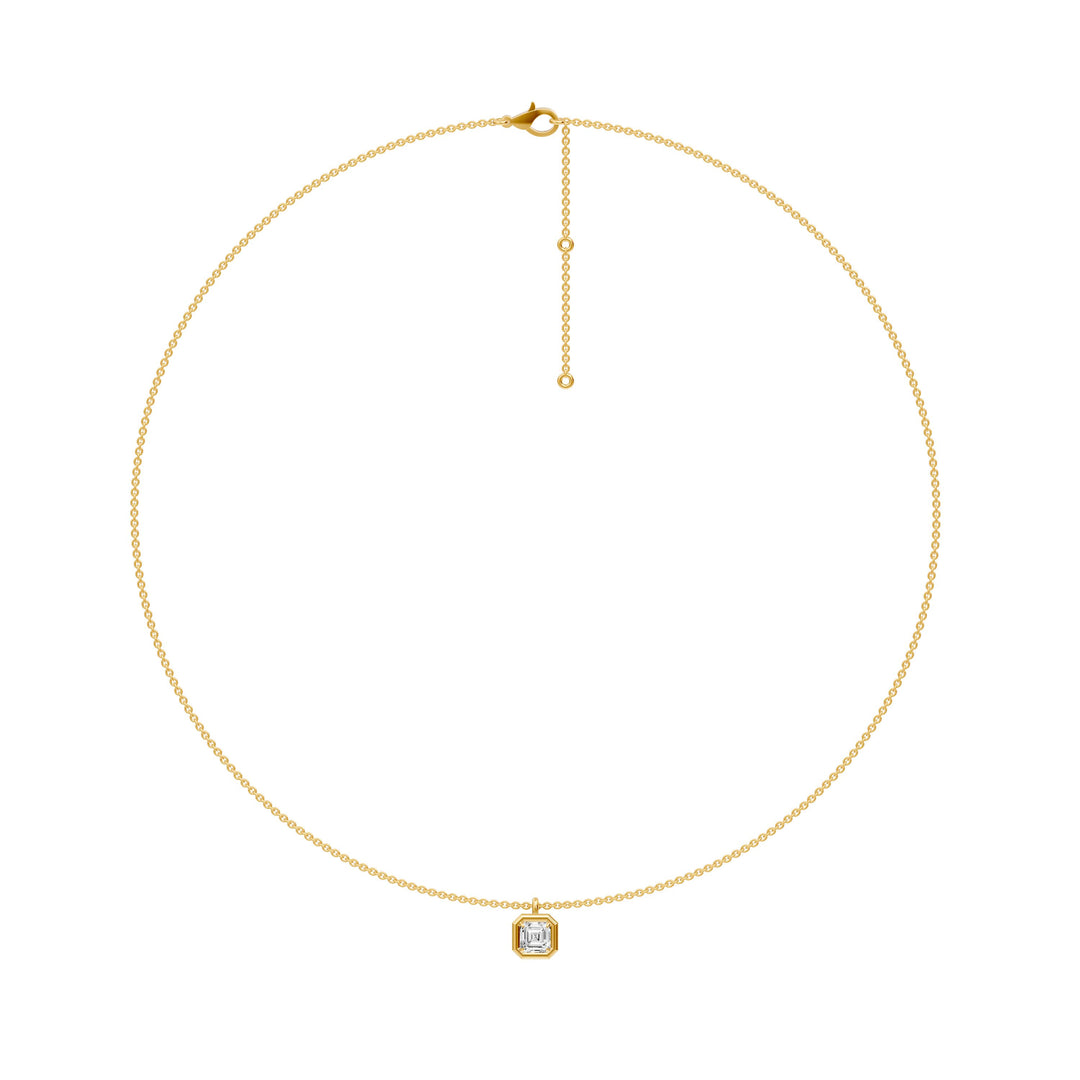 Pendentif diamant Émeraude 0.50 carat or jaune Fausta