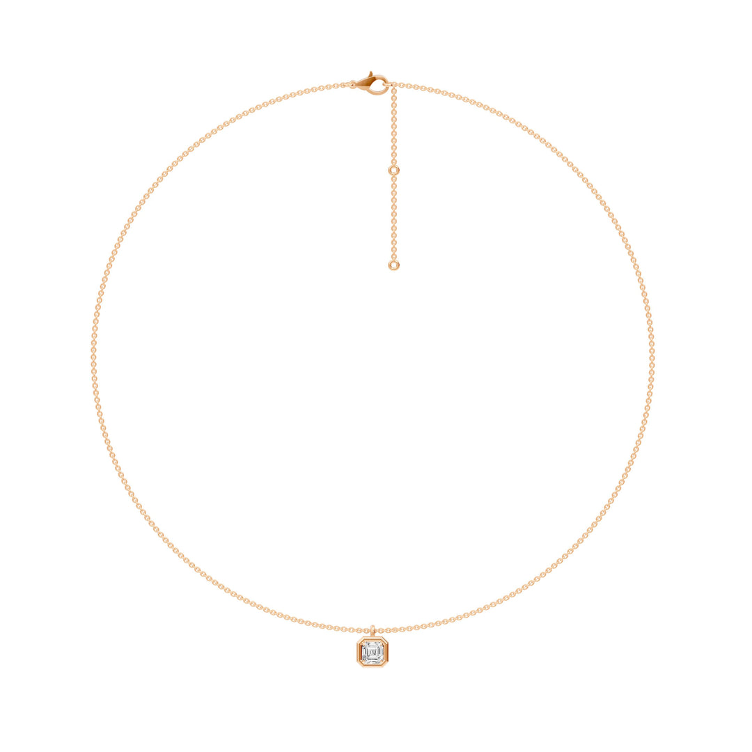 Pendentif diamant Émeraude 0.50 carat or rose Fausta