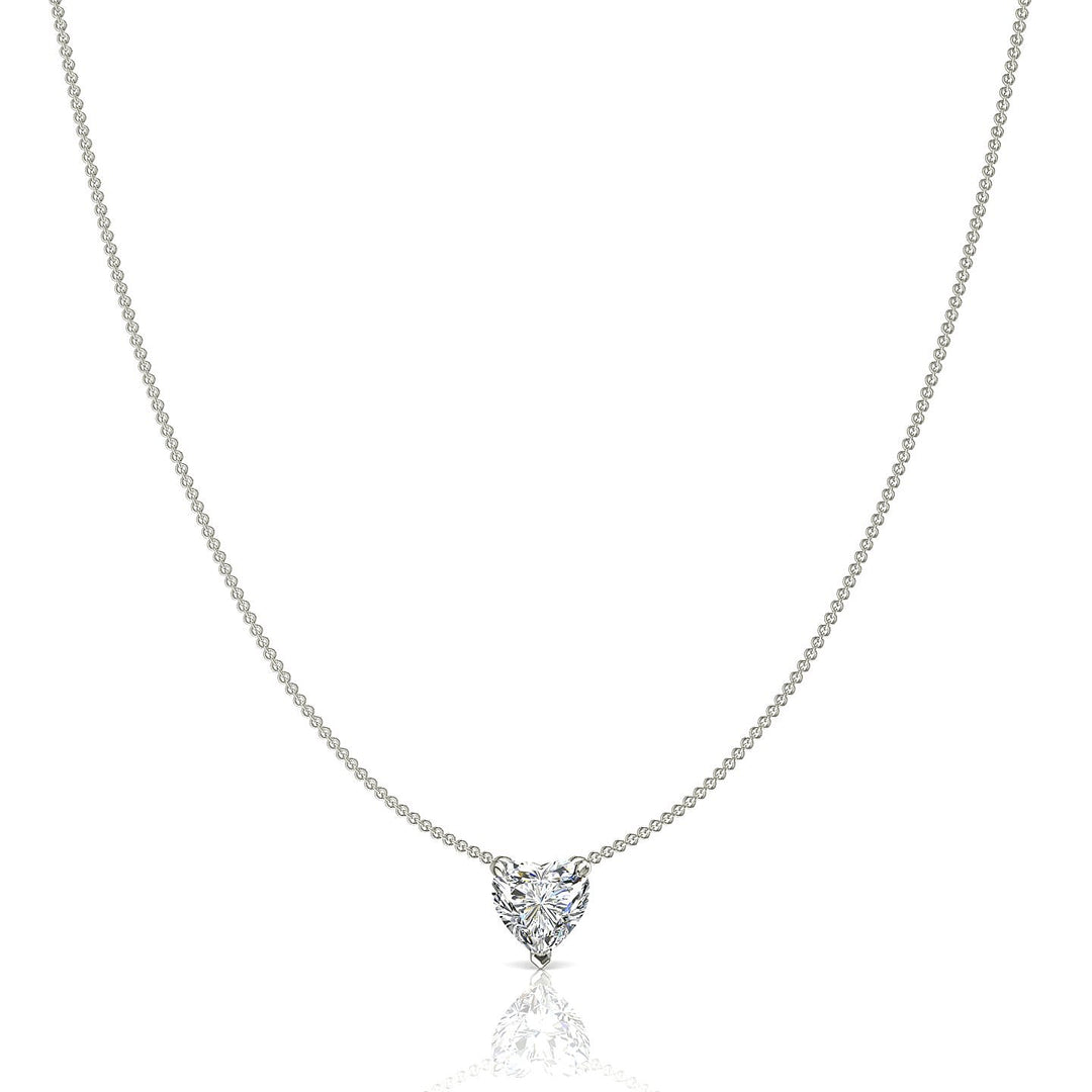 Pendentif diamant naturel coeur 0.50 carat or blanc Ella